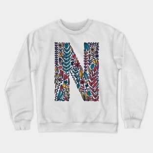 Tropical Letter N Crewneck Sweatshirt